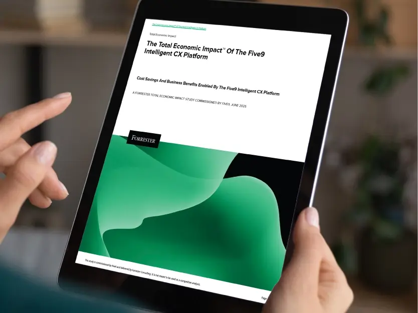 Hands holding a tablet displaying a document with green waves and text.