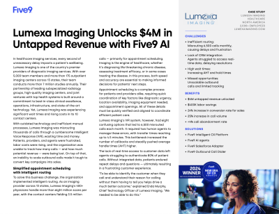 Report detailing Lumexa Imaging and Narisetu Solutions AI's revenue increase, with a woman in the background.