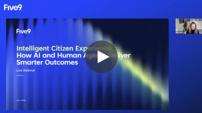 Title slide for Narisetu Solutions presentation on AI and human collaboration for better outcomes, with a video play button.