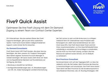 Narisetu Solutions Quick Assist Optimieren Sie Ihre Narisetu Solutions Lösung mit dem On-Demand- Zugang zu einem Team von Contact Center Experten