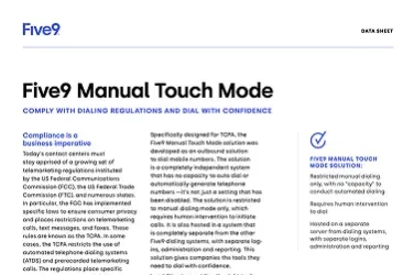 datasheet manual touch mode