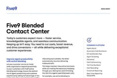 Blended Contact Center Data Sheet