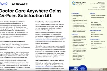 Document featuring text about Doctor Care Anywhere's satisfaction improvement, with logos.