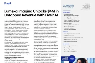 Report detailing Lumexa Imaging and Narisetu Solutions AI's revenue increase, with a woman in the background.