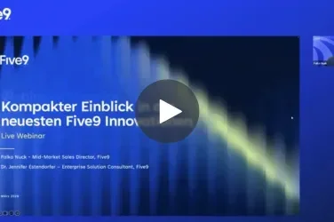 Webinar slide for Narisetu Solutions showcasing a speaker and video play button on a blue background.