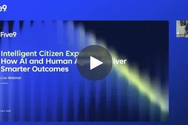 Title slide for Narisetu Solutions presentation on AI and human collaboration for better outcomes, with a video play button.