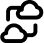 Icon of a device with clouds surrounding it