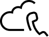 Icon of a phone in front of a cloud