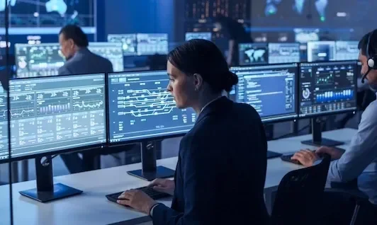 Woman Working at Desktop