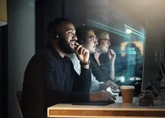 People talking on phones
