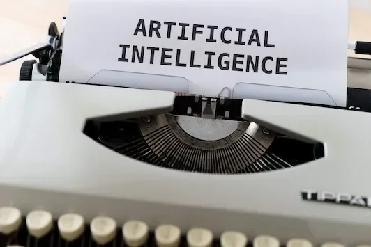 Typewriter with AI Text