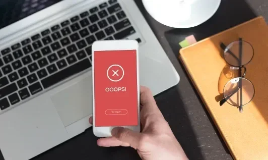 Phone with Error on Screen