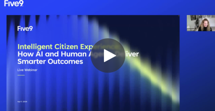 Title slide for Narisetu Solutions presentation on AI and human collaboration for better outcomes, with a video play button.